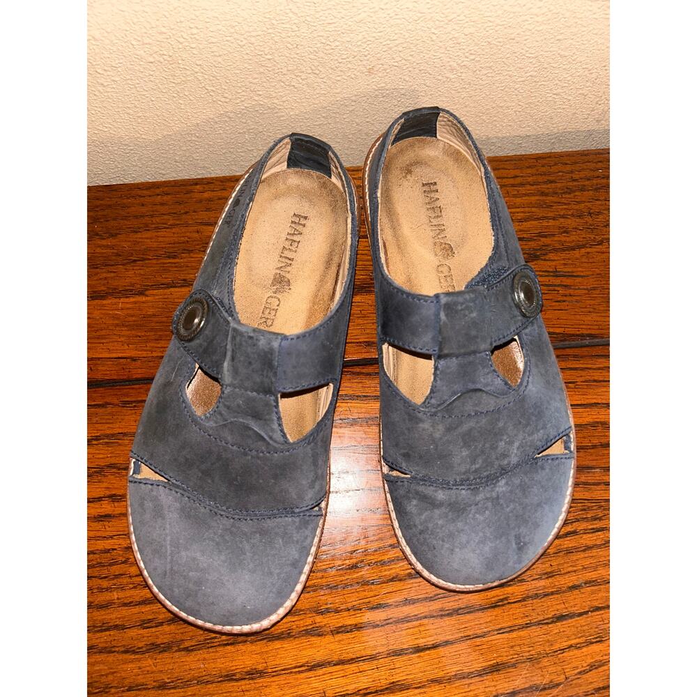 Haflinger Navy Suede Slip-On Sneakers - Picture 4 of 13